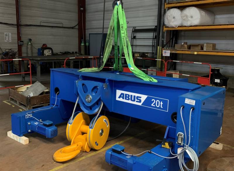 Remplacement d’un treuil de 20T sur un pont roulant et révision du pont dans le secteur pétrochimique en région Auvergne-Rhône-Alpes,